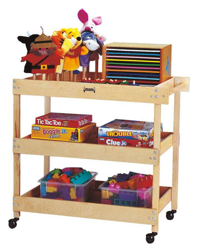 Three-level cart for generous storage space