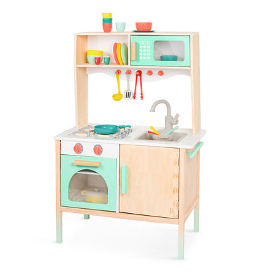 Modern, realistic play kitchen for budding mini chefs!