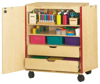 Lockable cabinet for art and science supplies