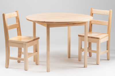 Round wooden table for toddlers - Made in Quebec