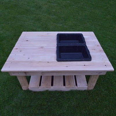 Multi-purpose outdoor table with sinks
