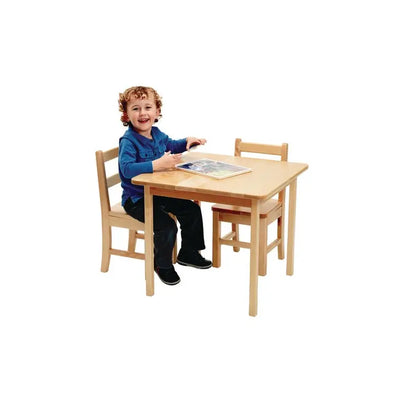 Classic square wooden table for daycares and nurseries